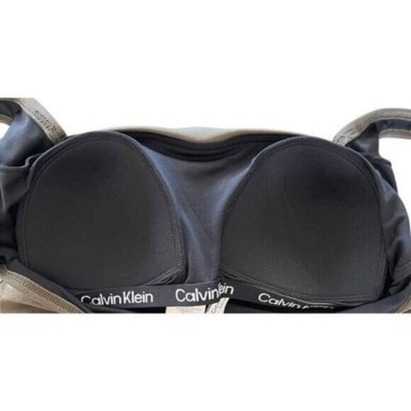 Calvin Klein Bronze‎ Pleated Ruched-Panel OnePiece Swimsuit Size 8 NWT $79 - Picture 4 of 6